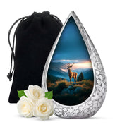 Majestic Deer Cremation Urn - Mountain Scenic Landscape Urn For Ashes