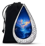 Blue Flying Dragon Cremation Urn - Beautiful Funeral Urn For Burial