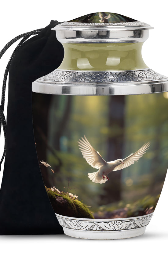 Dove Bird Funeral Urn - Large Memorial Urn For Male & Female