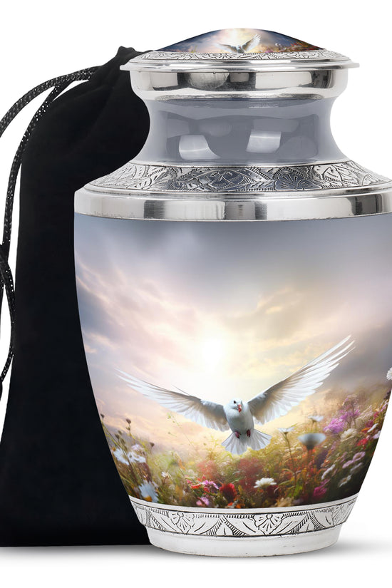 Dove Bird Cremation Urn - White Funeral Urn For Loved Ones