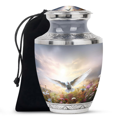 Dove Bird Cremation Urn - White Funeral Urn For Loved Ones