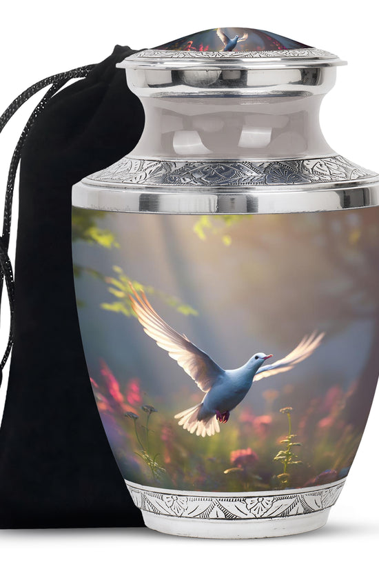 Dove Bird Theme Cremation Urn - Large Memorial Urn For Female