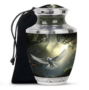 Mystical White Dove Cremation Urn - Forest Memorial Urn For Human Ashes