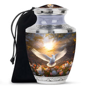 Floral Dove Memorial Urn For Ashes - Elegant Funeral Urn For Adult Ashes