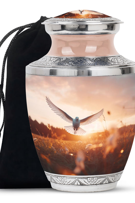 Sunset Dove Cremation Urn - Peaceful Memorial Urn For Human Ashes