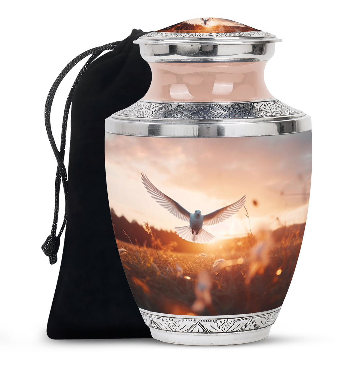 Sunset Dove Cremation Urn - Peaceful Memorial Urn For Human Ashes