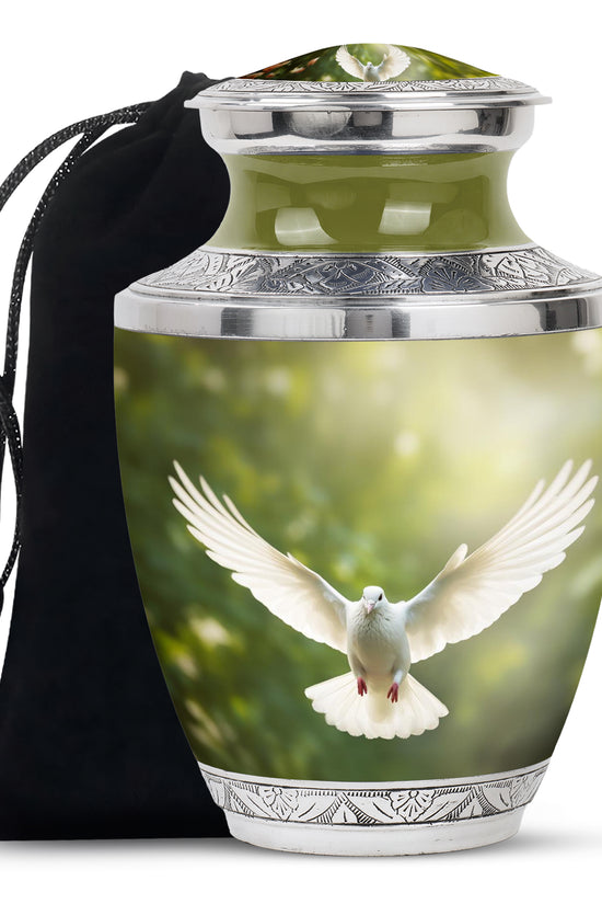 Nature Theme Memorial Urn - Dove Bird Cremation Urn For Burial