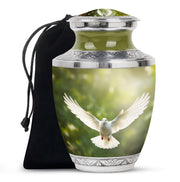 Nature Theme Memorial Urn - Dove Bird Cremation Urn For Burial