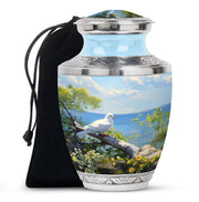 Artistic Theme Memorial Urn - Dove Bird Memorial Urn For Adult Ashes