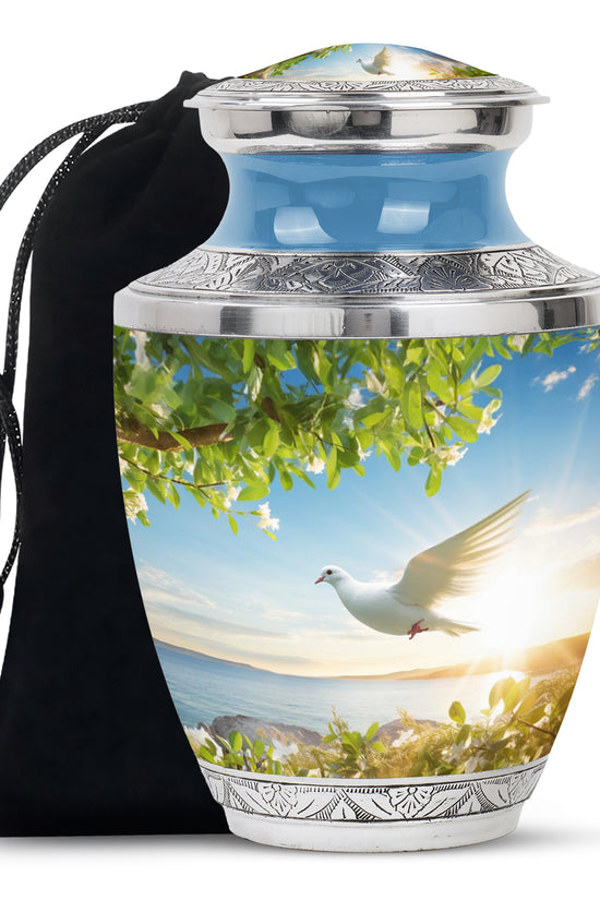 Beautiful Dove Memorial Urn - Large Memorial Urn For Female