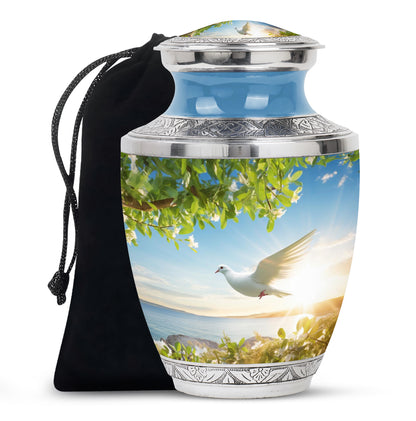 Beautiful Dove Memorial Urn - Large Memorial Urn For Female
