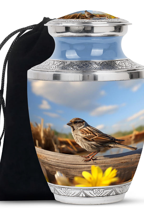 Sparrow Cremation Urn For Ashes - Nature Memorial Urn For Adult Ashes