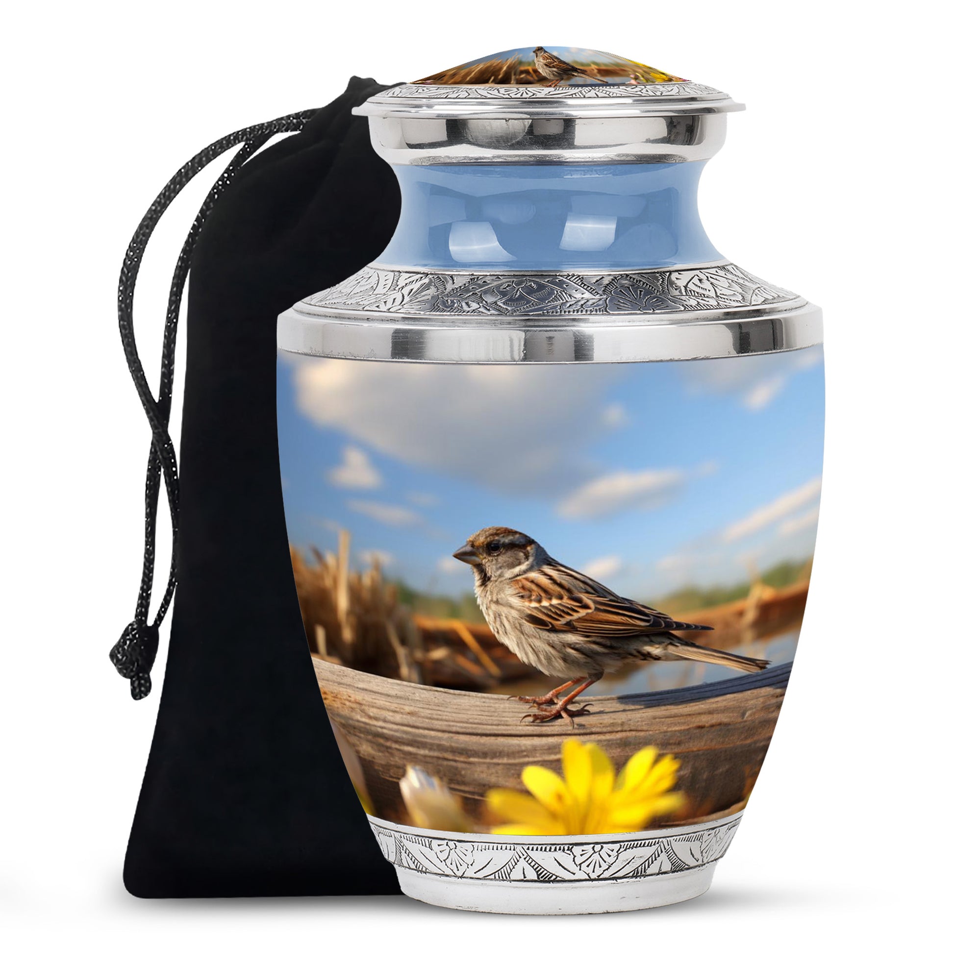 Sparrow Cremation Urn For Ashes - Nature Memorial Urn For Adult Ashes