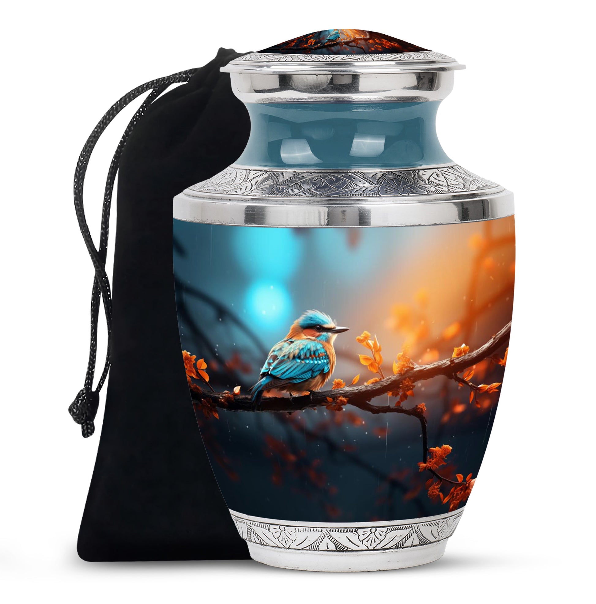 Sparrow Theme Memorial Urn - Large Memorial Urn For Female Ashes