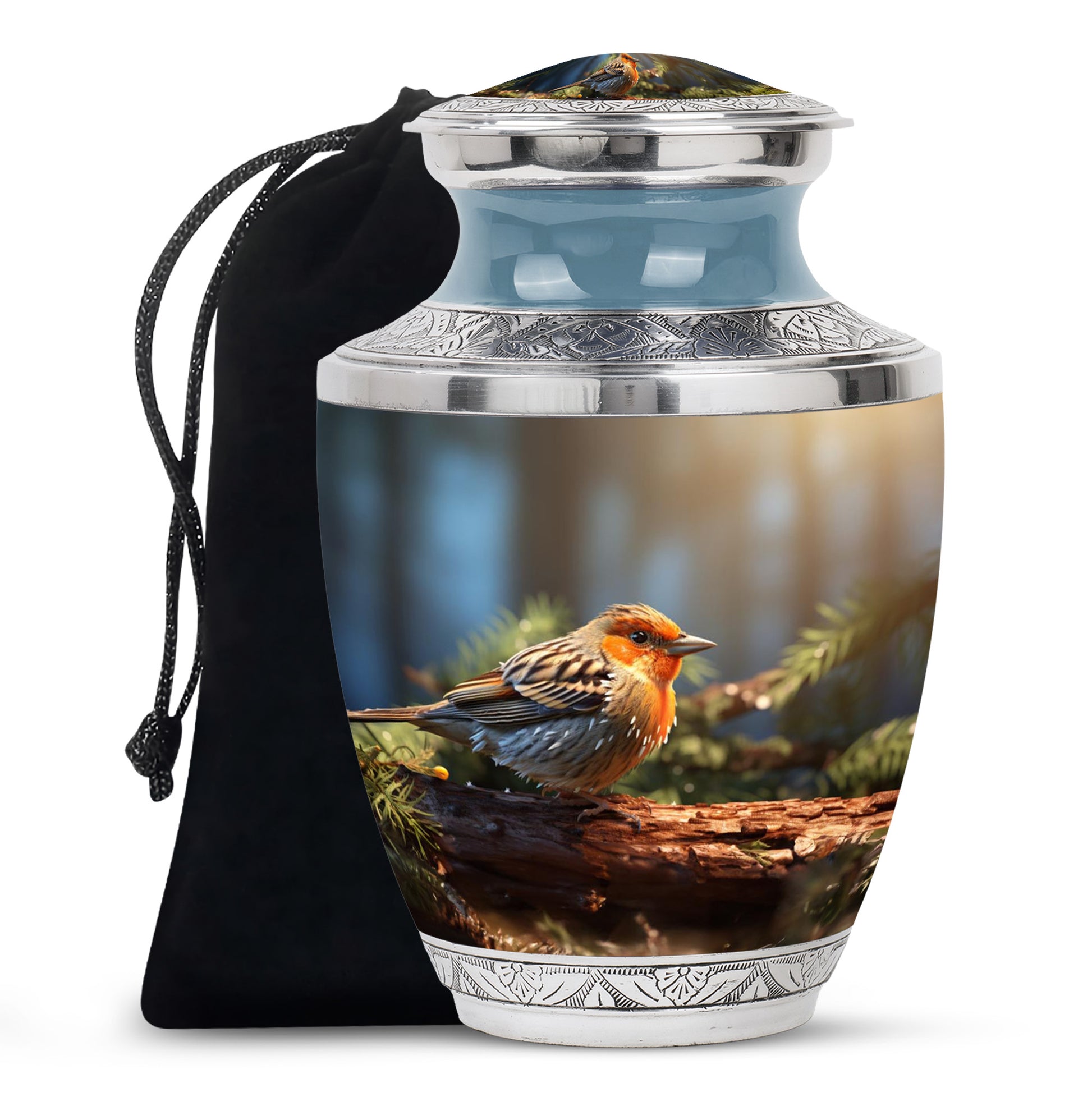 Peaceful Sparrow Memorial Urn For Human Ashes – Bird Theme Cremation Urn