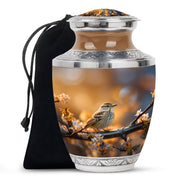 Sparrow Bird Theme Funeral Urn - Aluminium Funeral Urn For Loved Ones