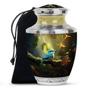 Peaceful Blue Bird Funeral Urn - Sparrow Memorial Urn For Loved Ones