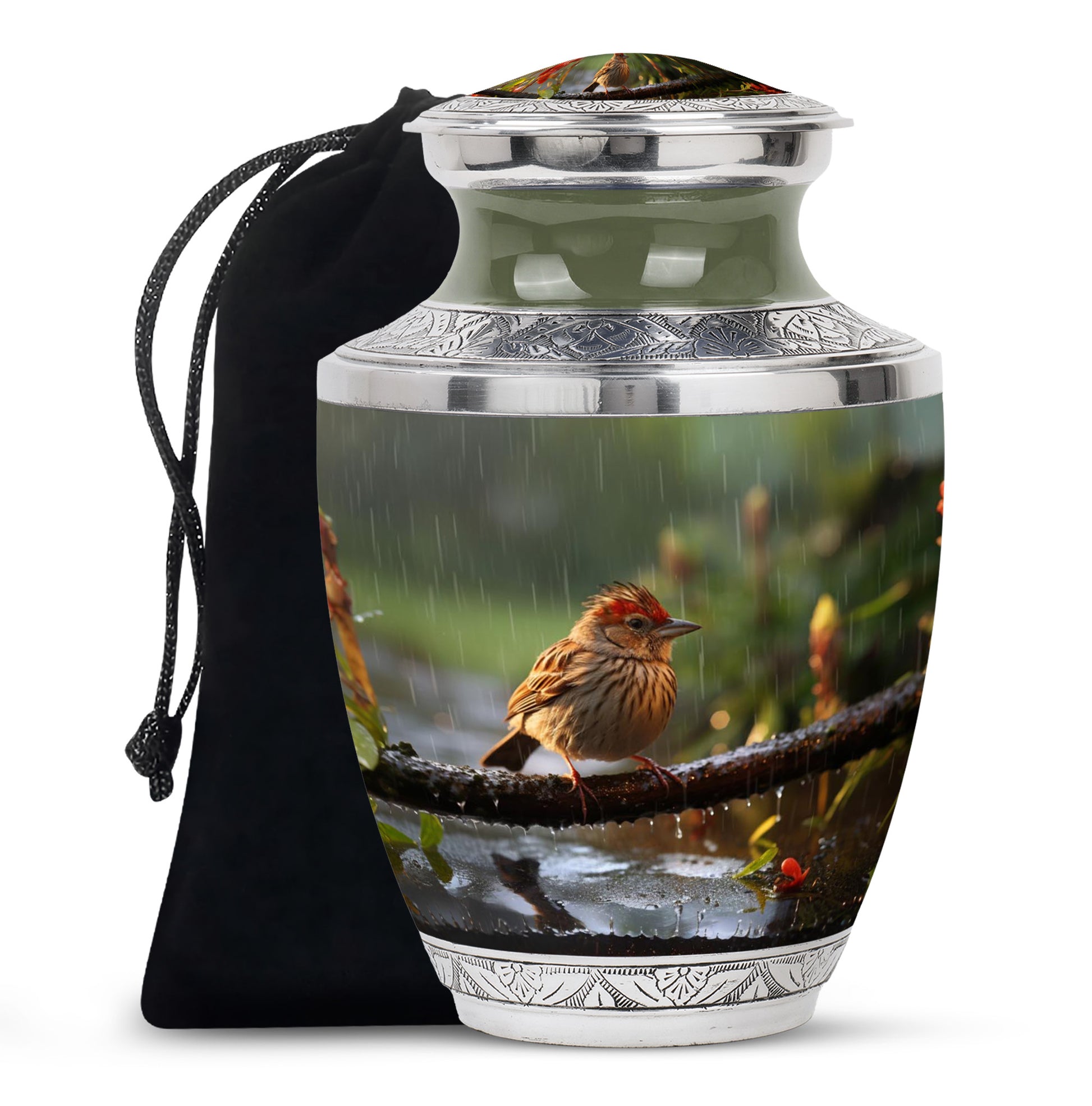 Sparrow Cremation Urn For Ashes -Nature Funeral Urn For Adult Ashes