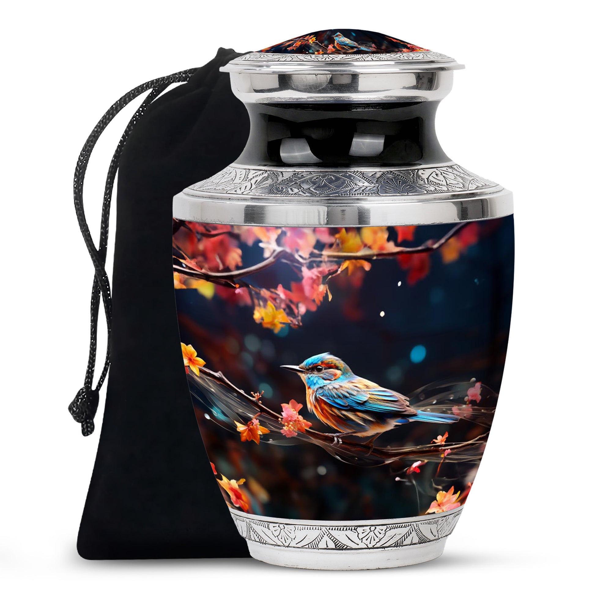 Decorative Sparrow Ashes Urn - Artistic Cremation Urn For Male & Female