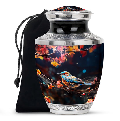 Decorative Sparrow Ashes Urn - Artistic Cremation Urn For Male & Female