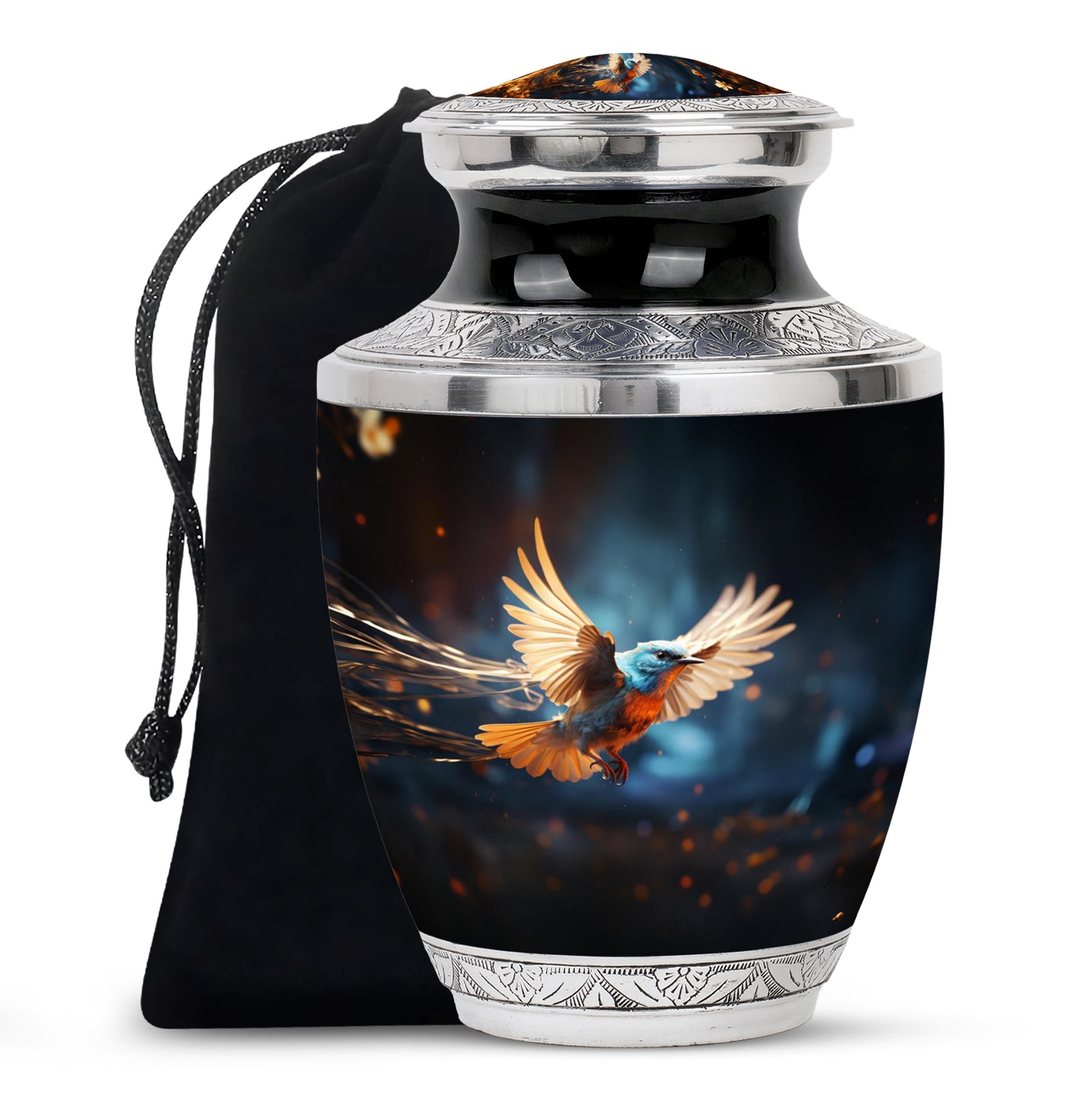 Peaceful Sparrow Memorial Urn - Cremation Urn For Ashes