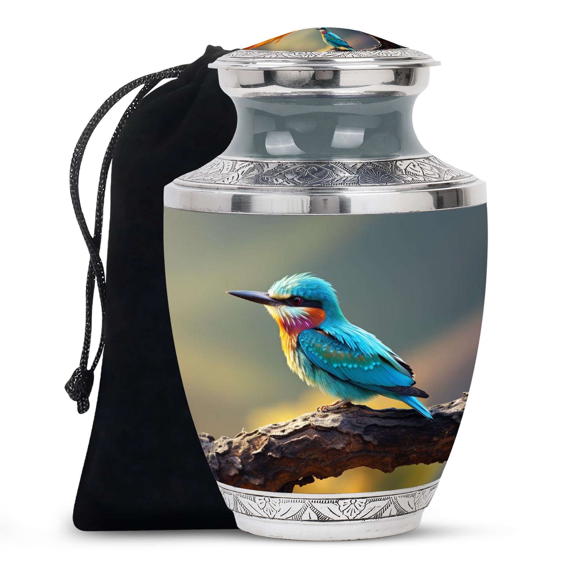 Sparrow Theme Cremation Urn - Large Funeral Urn For Male