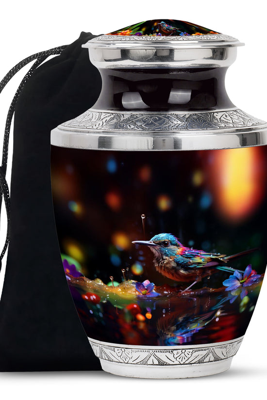 Colorful Sparrow Cremation Urn - Artistic Memorial Urn For Adult Ashes