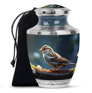 Rustic Sparrow Bird Funeral Urn For Ashes – Memorial Cremation Urn