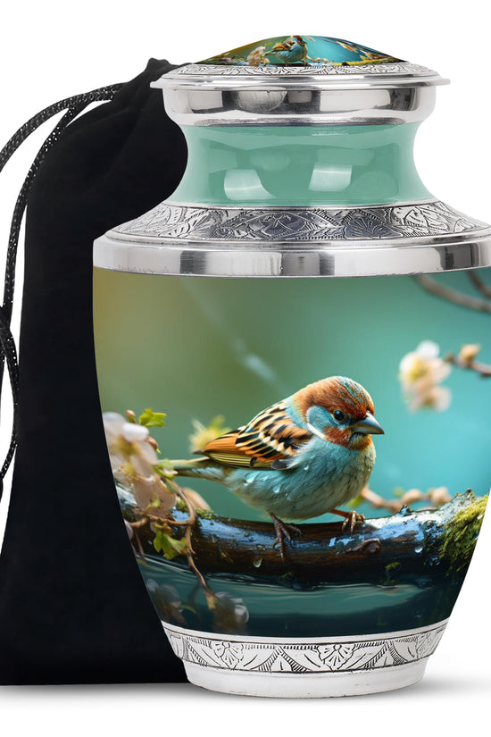 Sparrow Memorial Urn For Human Ashes - Large Funeral Urn For Ashes