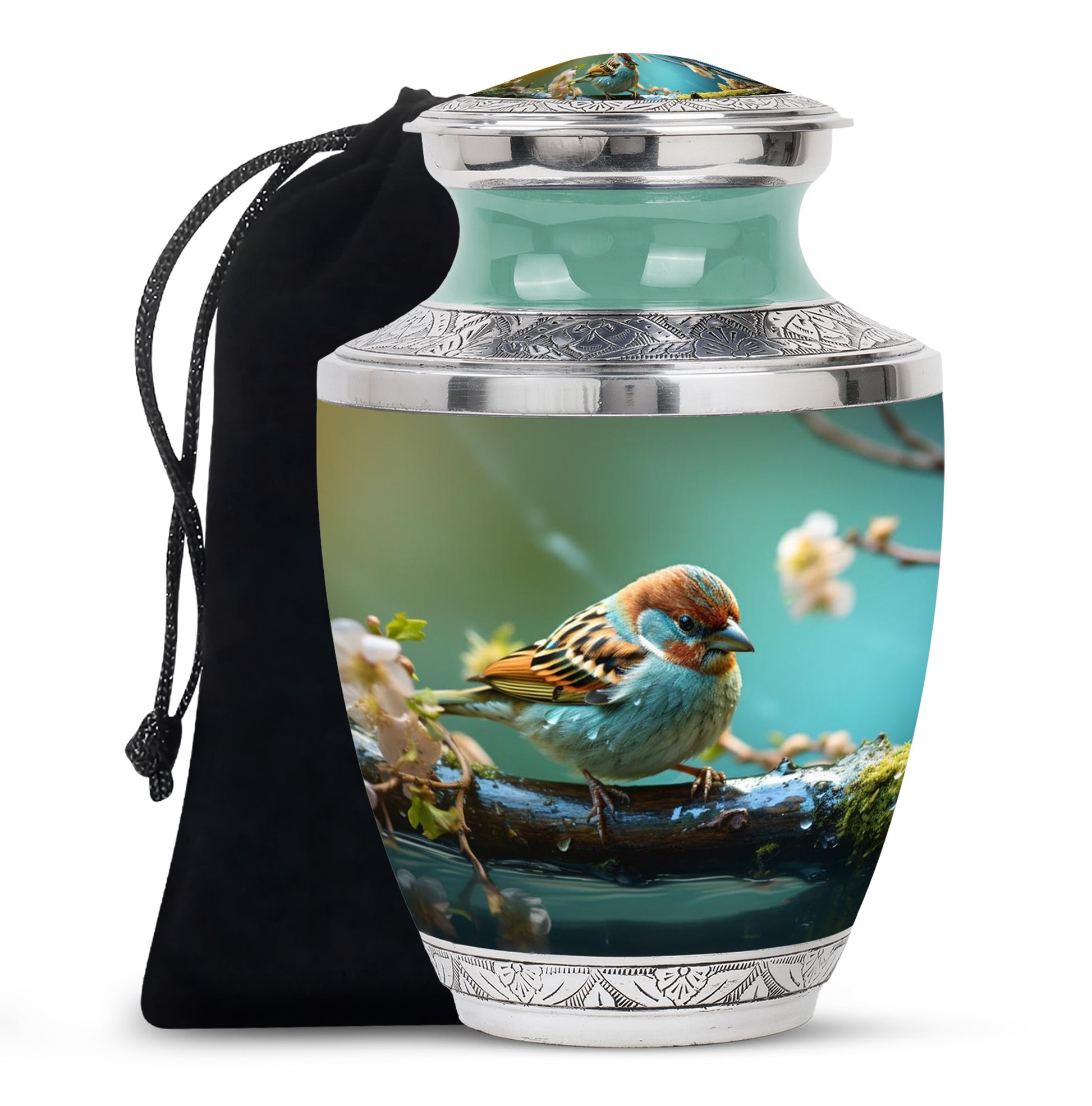 Sparrow Memorial Urn For Human Ashes - Large Funeral Urn For Ashes