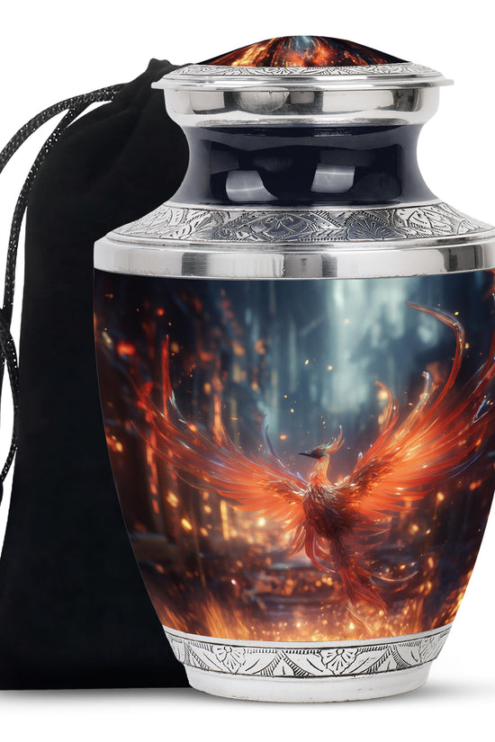 Phoenix Theme Cremation Urn - Large Urns For Human Ashes