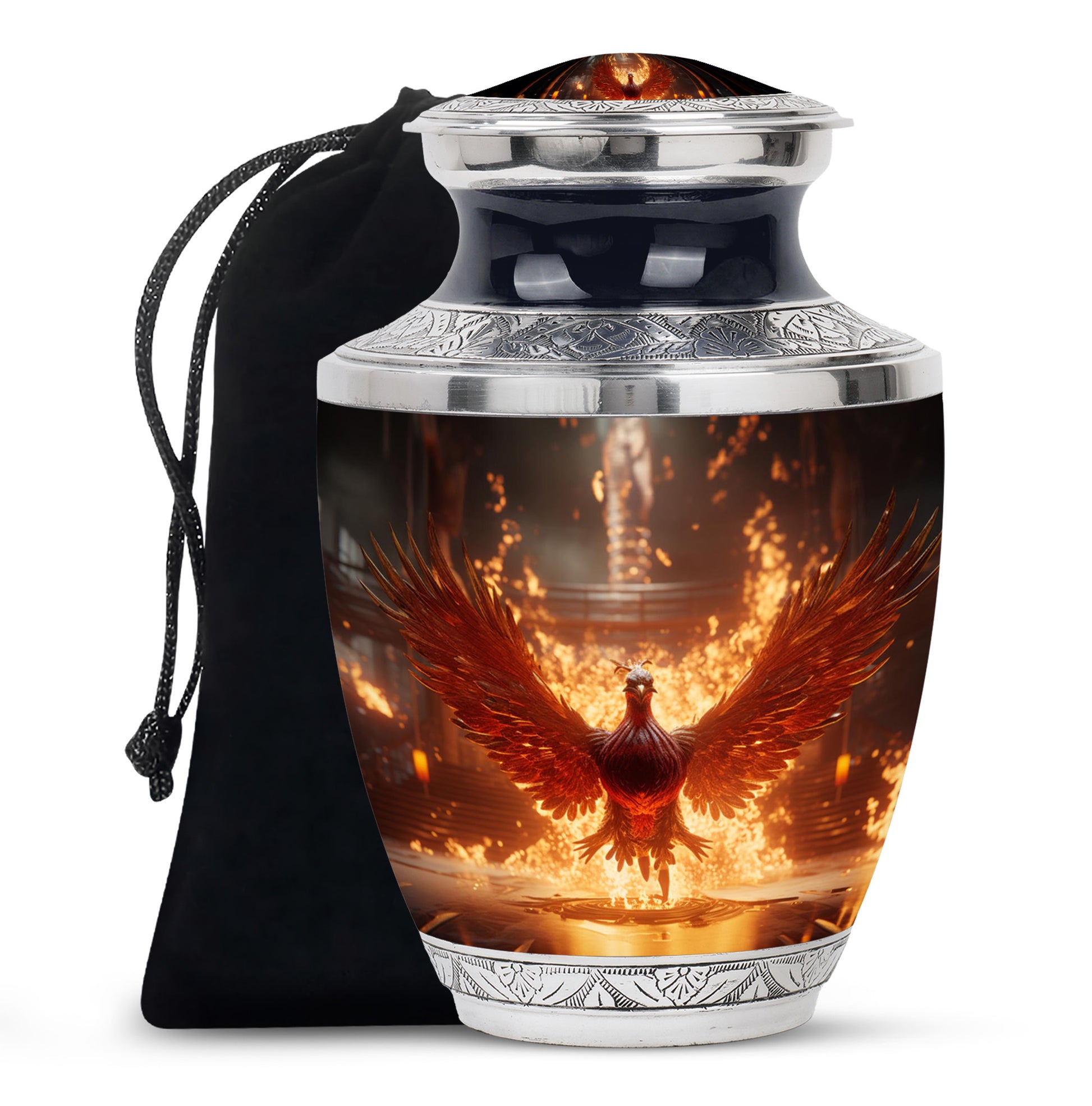 Phoenix Memorial Urn - Large Funeral Urn For Adult Ashes
