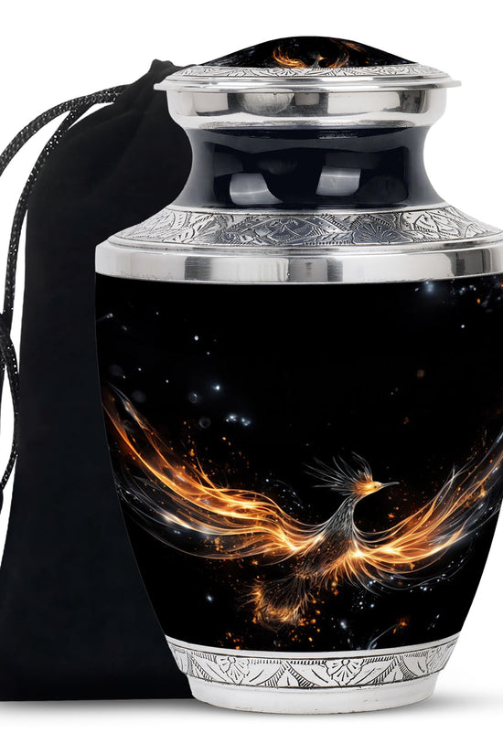 Elegant Galaxy Phoenix Urn - Unique Fantasy Cremation Urn For Ashes