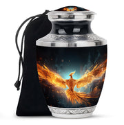 Golden Flame Funeral Urn - Decorative Ashes Urn For Men & Women