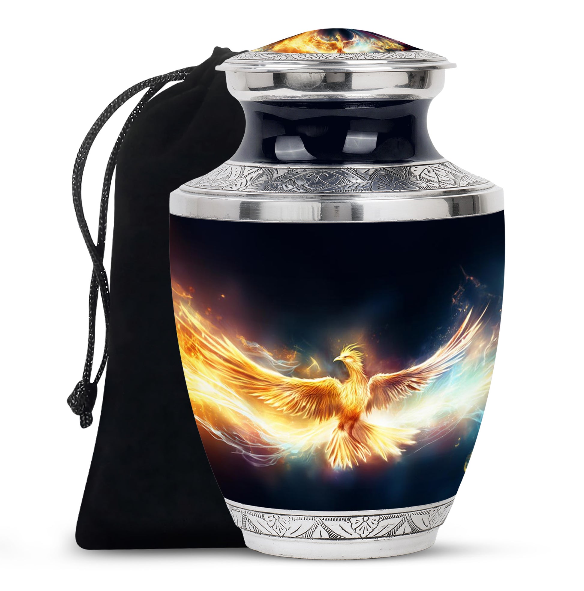 Light Phoenix Cremation Urn - Decorative Funeral Urn For Burial