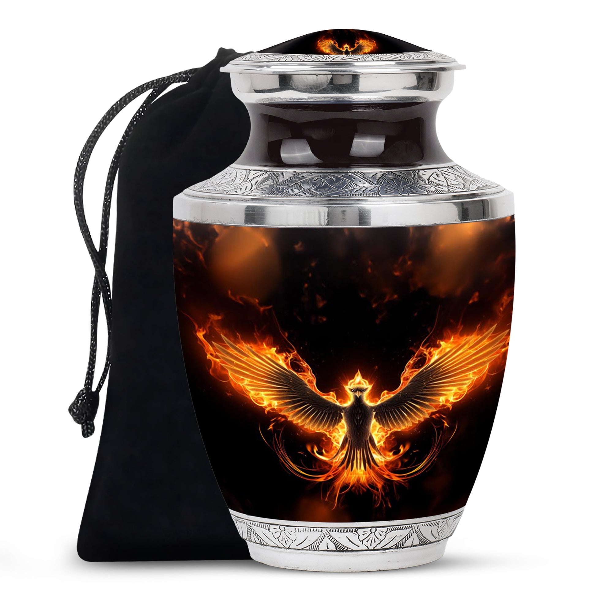 Dark Phoenix Cremation Urn - Fantasy Urn for Human Ashes