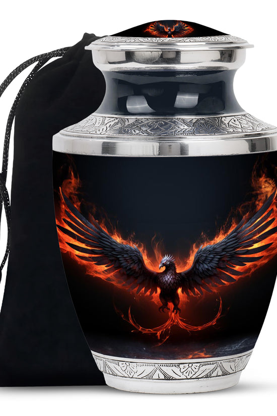 Phoenix Memorial Urn - Fire Theme Funeral Urn For Burial