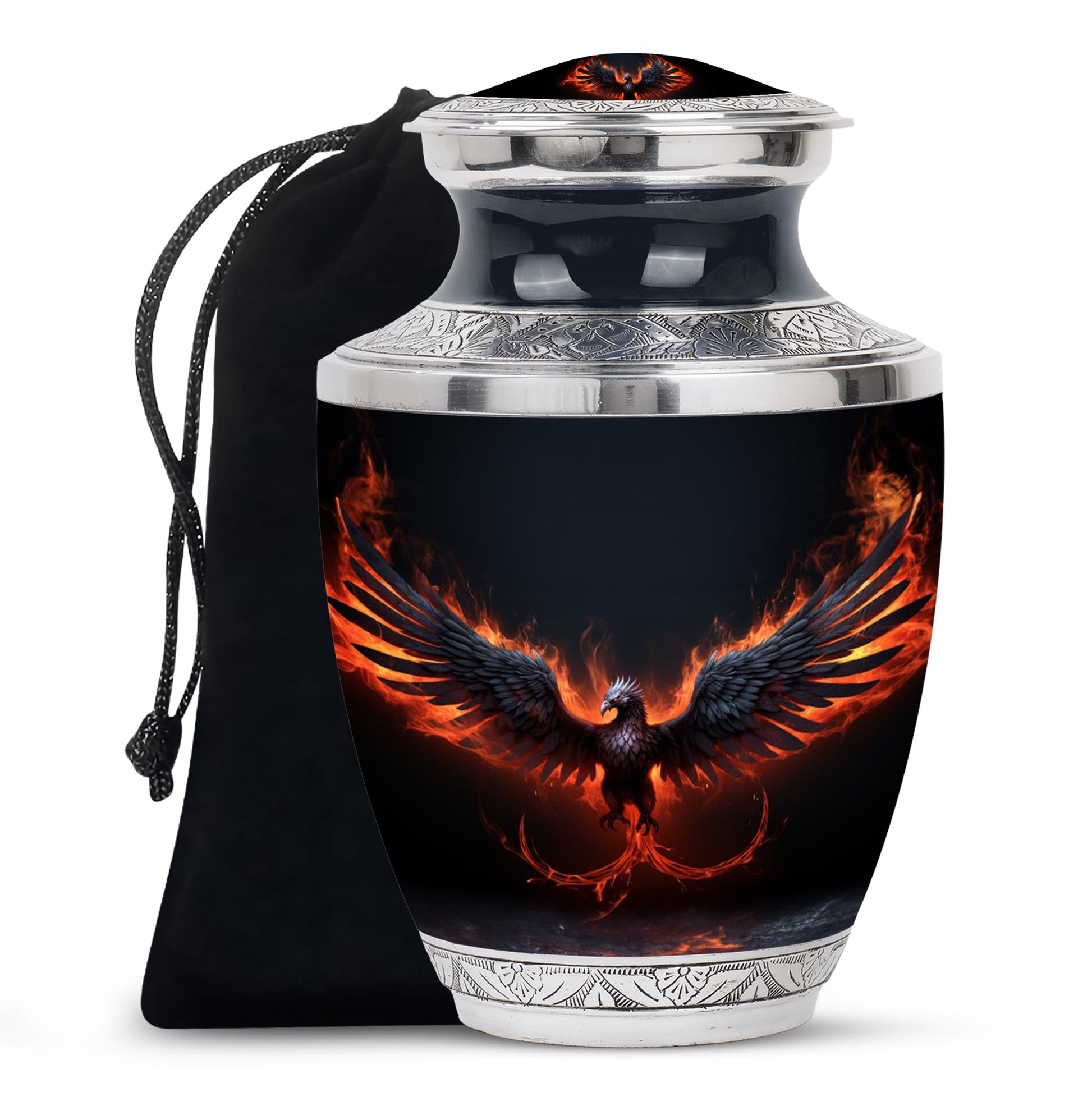 Phoenix Memorial Urn - Fire Theme Funeral Urn For Burial