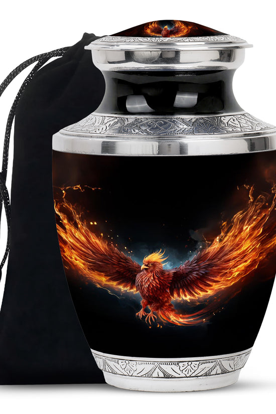 Flaming Phoenix Funeral Urn - Mythical Ashes Urn for Adult Ashes