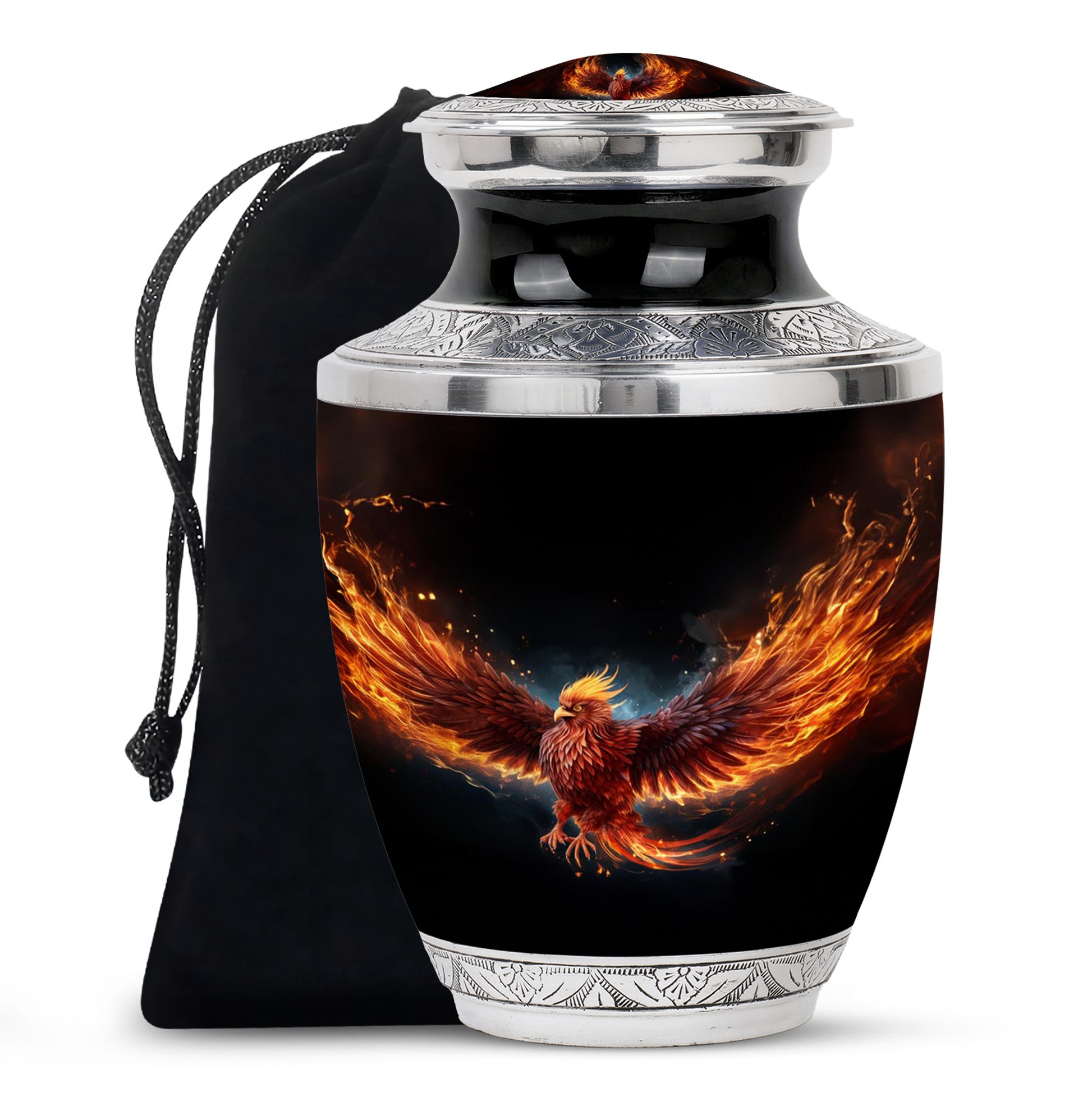 Flaming Phoenix Funeral Urn - Mythical Ashes Urn for Adult Ashes