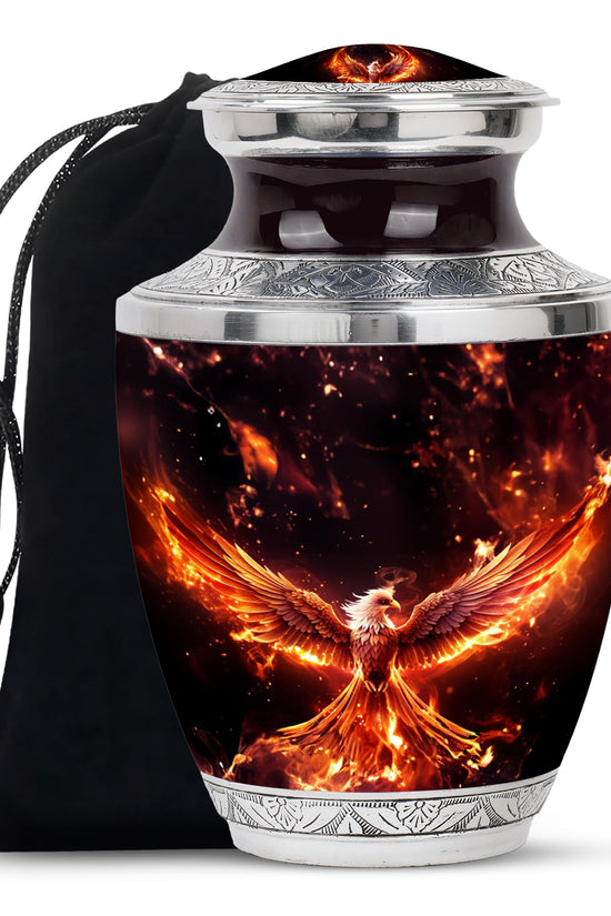 Fire Phoenix Funeral Urn - Fantasy Cremation Urn For Adult Ashes