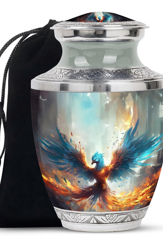 Blue Flame Phoenix Urn - Spiritual Tribute Urn for Men & Women