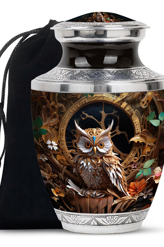 Artistic Owl Funeral Urn - Unique Cremation Urn For Burial