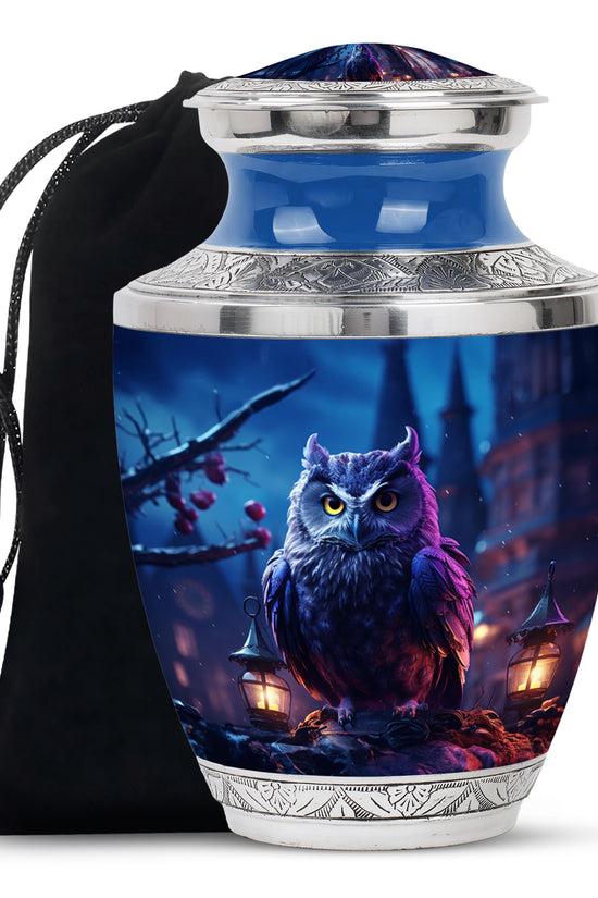 Night Owl Funeral Urn - Artistic Cremation Urn For Adult Ashes