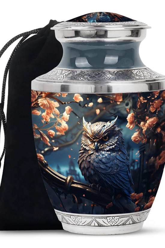 Black Owl Cremation Urn – Elegant Memorial Urn For Human Ashes