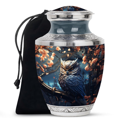 Black Owl Cremation Urn – Elegant Memorial Urn For Human Ashes