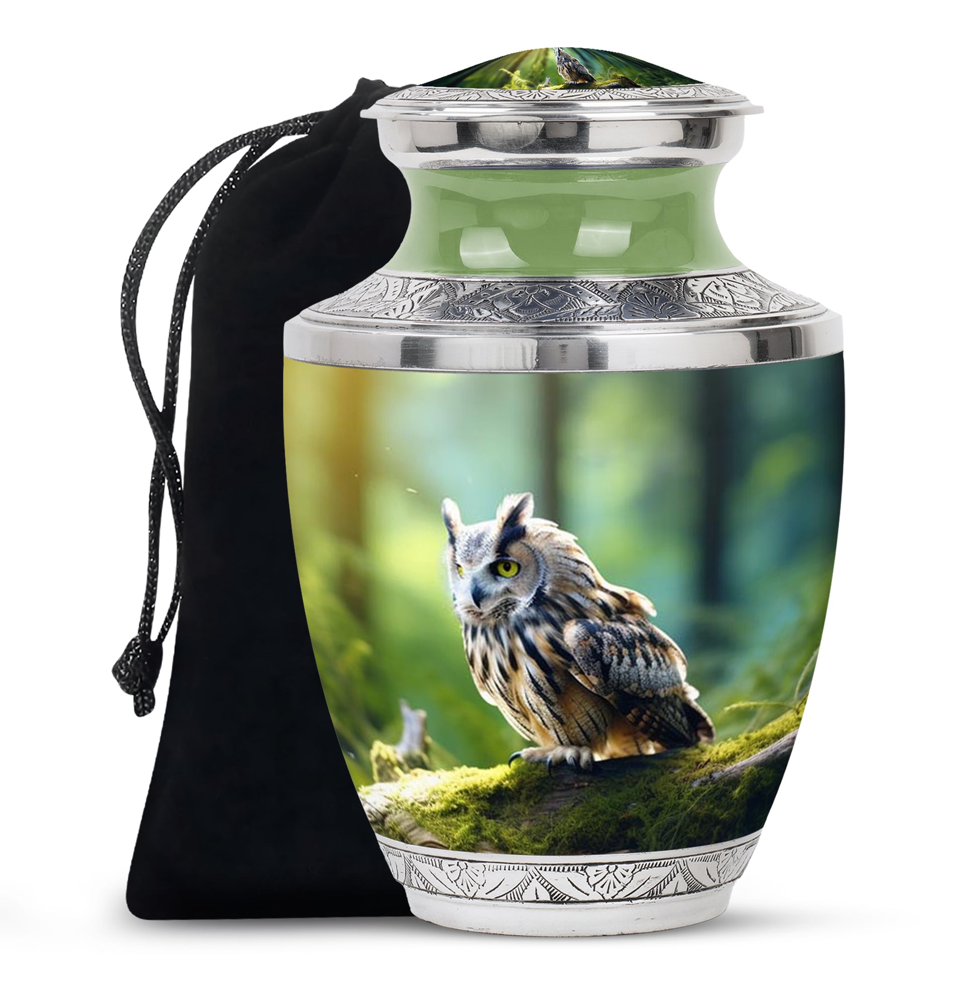 Owl Memorial Urn - Forest Cremation Urn For Human Ashes