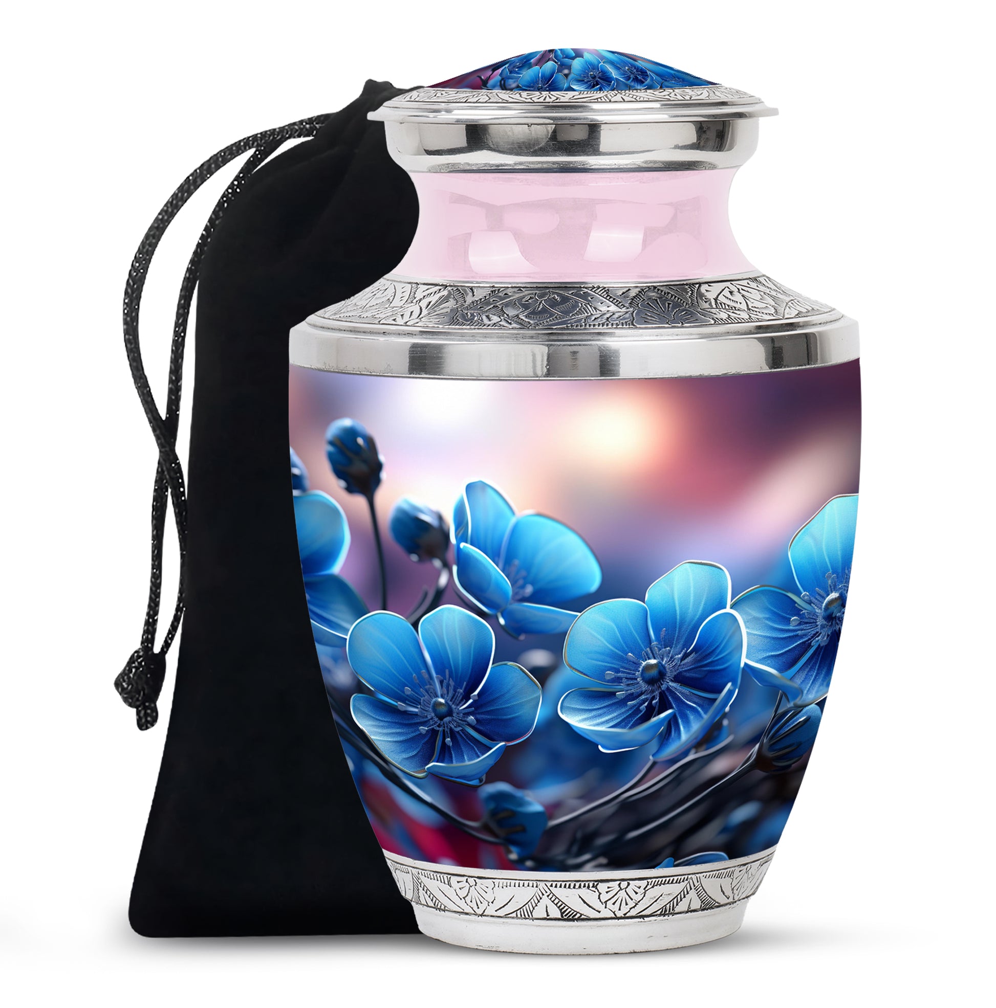 Scorpion Grass Aluminium Cremation Urn - Floral Human Ashes Urn
