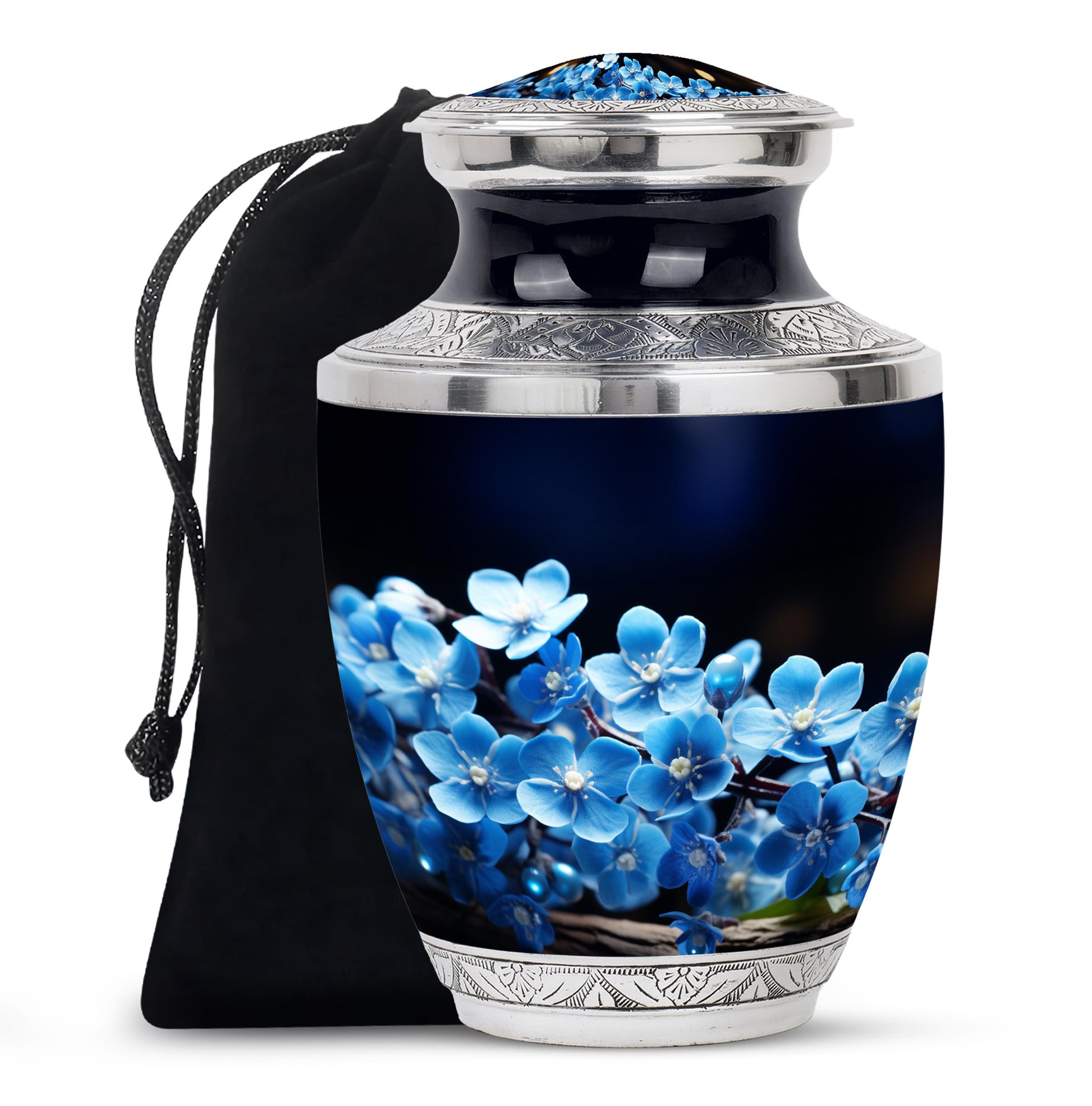 Scorpion Grass Cremation Urn - Stylish Floral Memorial Urn For Ashes