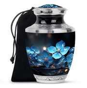 Scorpion Grass Floral Funeral Urn - Decorative Memorial Urn For Ashes